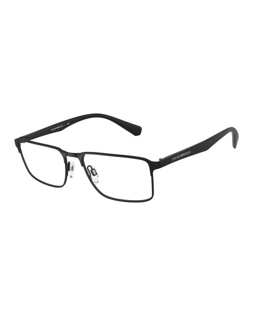 Emporio Armani Black Ea1046 3051 Optical Frames Metal Squared for men