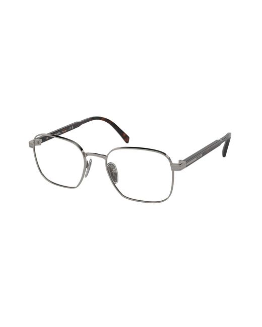 Prada Black Pr A55V 5Av1O1 Optical Frames Metal Squared Normal for men