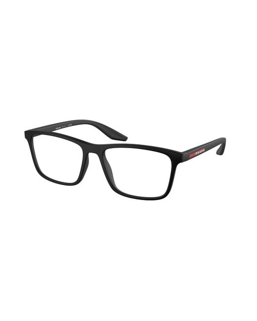 Prada Linea Rossa Black Ps 01Qv Dg01O1 Optical Frames Nylon Transparent Pillow Normal for men