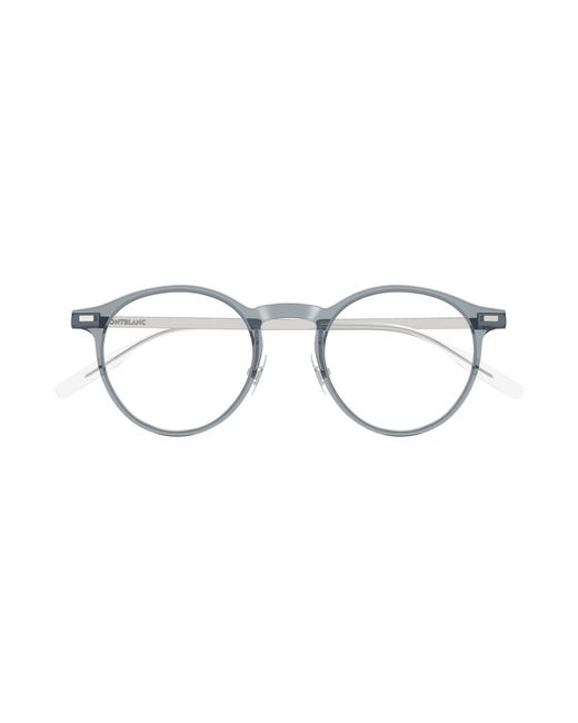 Montblanc Black Mb0426O 003 Optical Frames Injected Transparent Round for men