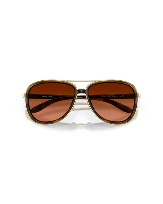 Oakley Black Oo4129 Split Time 412918 Sunglasses Metal Round Normal Shaded