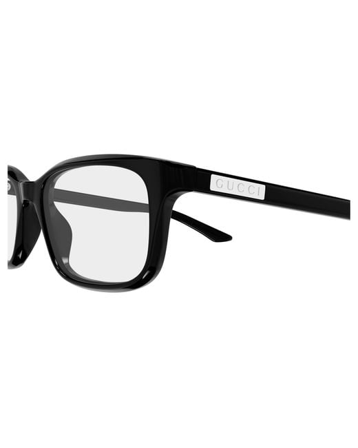 Gucci Black Gg2082O 005 Optical Frames Acetate Transparent Squared for men