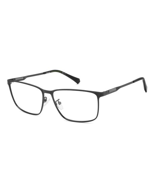 Polaroid Black Pld D494/G 003 Optical Frames Metal Squared for men