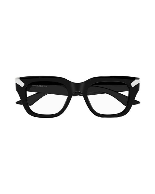 McQueen Black Am0443O 001 Optical Frames Acetate Transparent Squared for men
