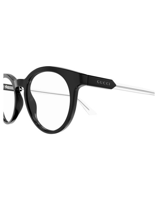 Gucci Black Gg1822O 003 Optical Frames Acetate Transparent Round for men