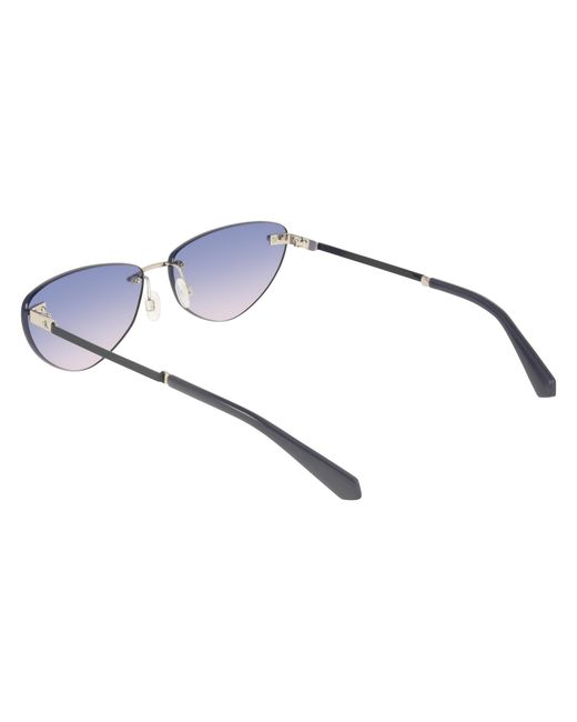 Calvin Klein Black Ckj25208S 047 Sunglasses Metal Cat Eye Normal Shaded
