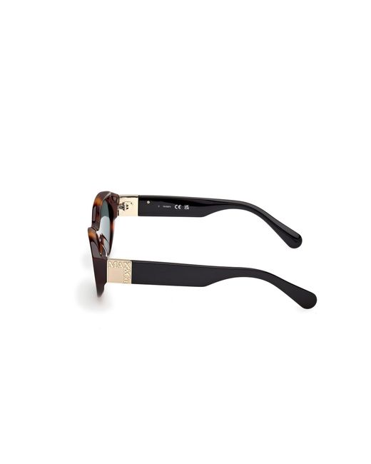 MAX&Co. Black Mo0123 52N Sunglasses Acetate Round Normal