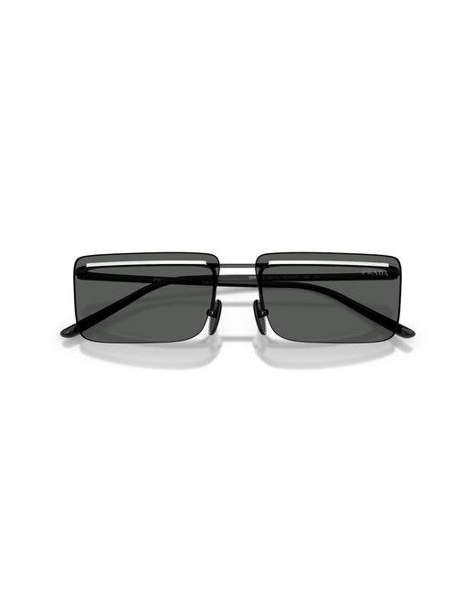 Prada Black Pr C53S Yc460T Sunglasses Metal Squared Normal for men