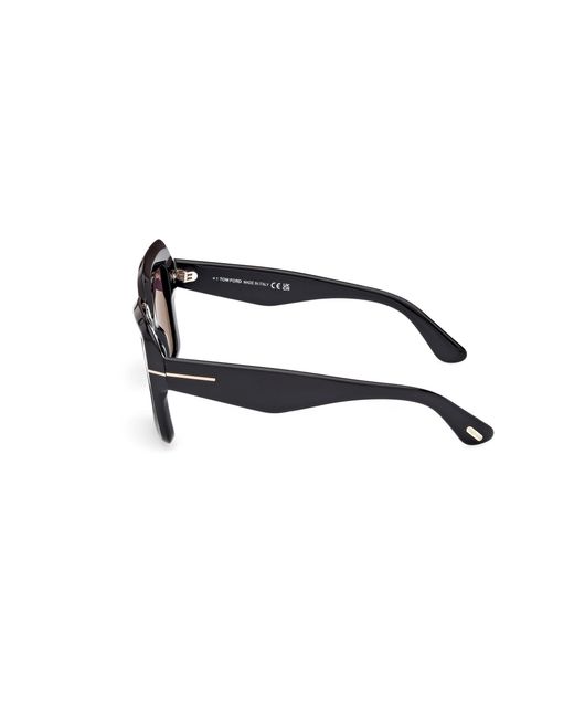 Tom Ford Black Ft1157 Esme 01A Sunglasses Acetate Smoke Squared Normal