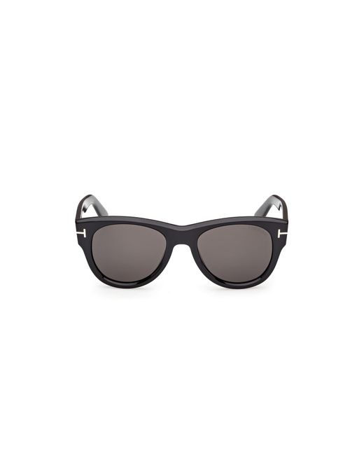 Tom Ford Black Ft1305 Burton-02 01A Sunglasses Acetate Smoke Round Normal for men