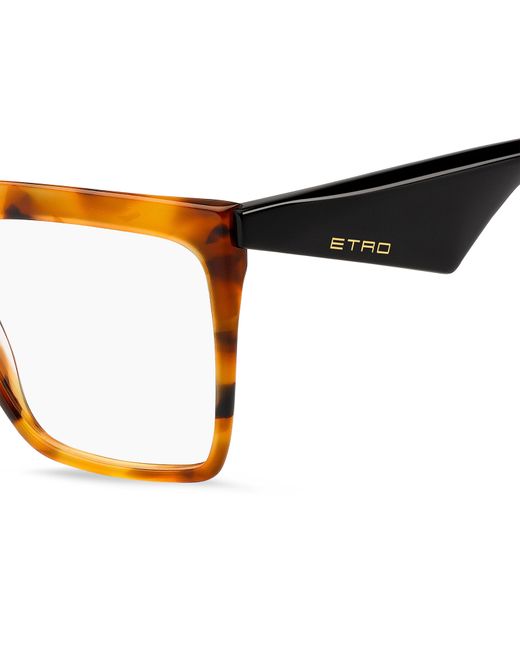 Etro Black 0005 C9B Optical Frames Acetate Squared