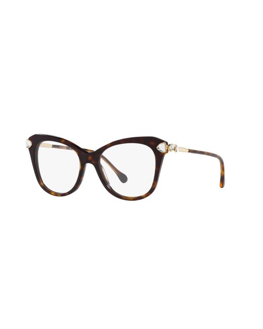 Swarovski Black Sk2012 1002 Optical Frames Acetate Transparent Geometric Normal