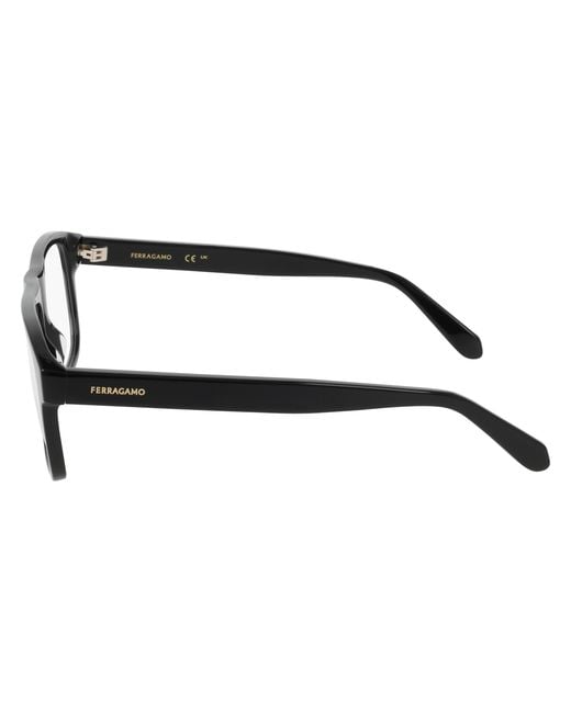 Ferragamo Black Sf3063 001 Optical Frames Acetate Squared Normal for men