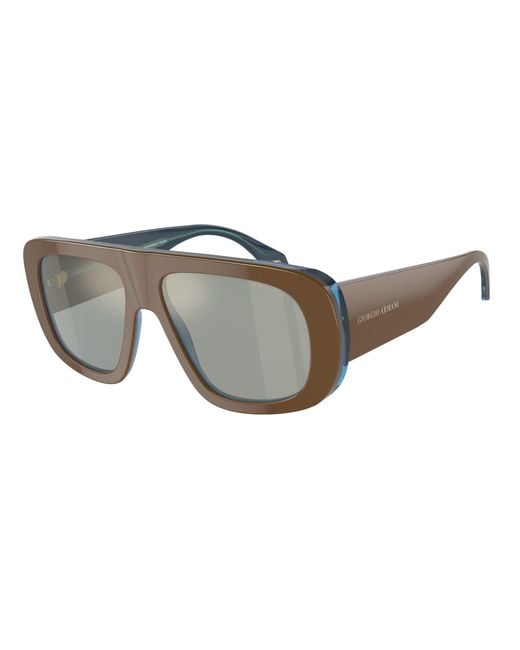 Giorgio Armani Black Ar8183 5985Y5 Sunglasses Acetate Pillow Mirrored for men