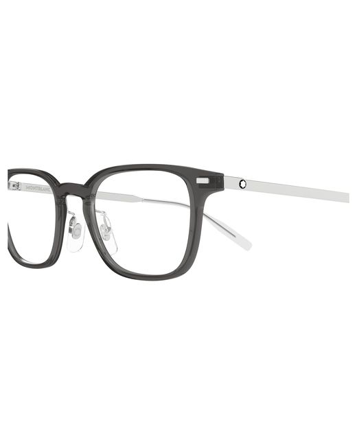 Montblanc Black Mb0467Ol 018 Optical Frames Injected Transparent Squared for men