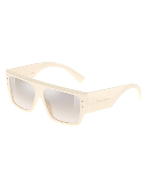 Dolce & Gabbana White Dg4459 3427J6 Sunglasses Acetate Squared Mirror