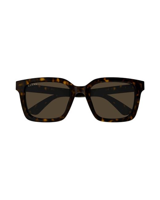 Gucci Black Gg1582Sk 002 Sunglasses Injected Squared for men