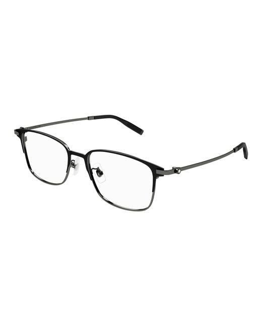 Montblanc Black Mb0314Oa 003 Optical Frames Titanium Transparent Squared for men
