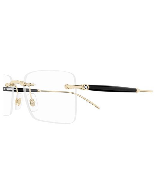 Montblanc Black Mb0411O 001 Optical Frames Metal Transparent Squared for men