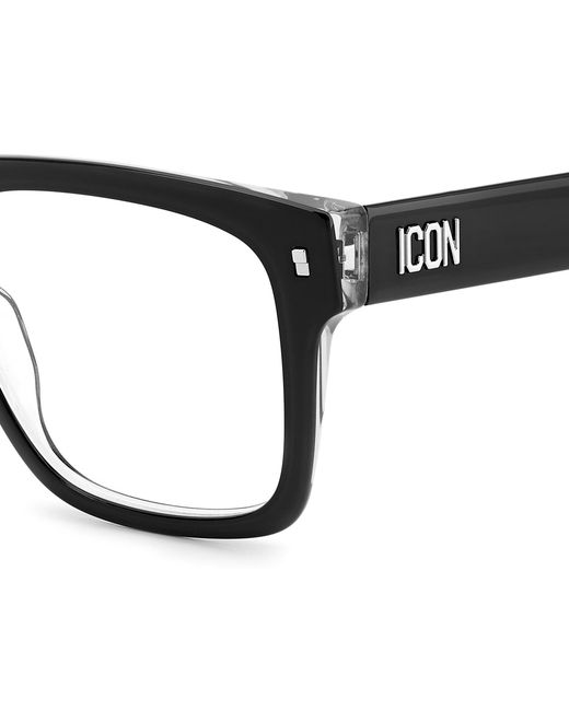 DSquared² Black Icon 0018 7C5 Optical Frames Acetate Squared for men
