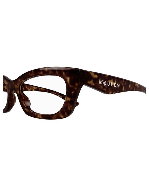 McQueen Black Am0474O 002 Optical Frames Acetate Transparent Squared