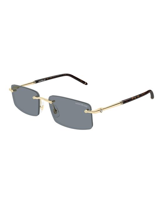 Montblanc Black Mb0443S 004 Sunglasses Metal Squared for men