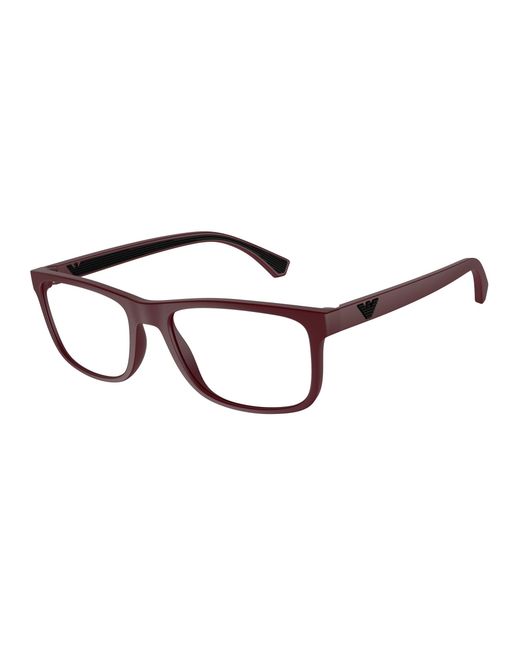Emporio Armani Black Ea3147 5261 Optical Frames Injected Transparent Squared Normal for men