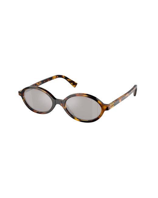Miu Miu Black Mu 04Zs Vau07F Sunglasses Acetate Round Mirrored