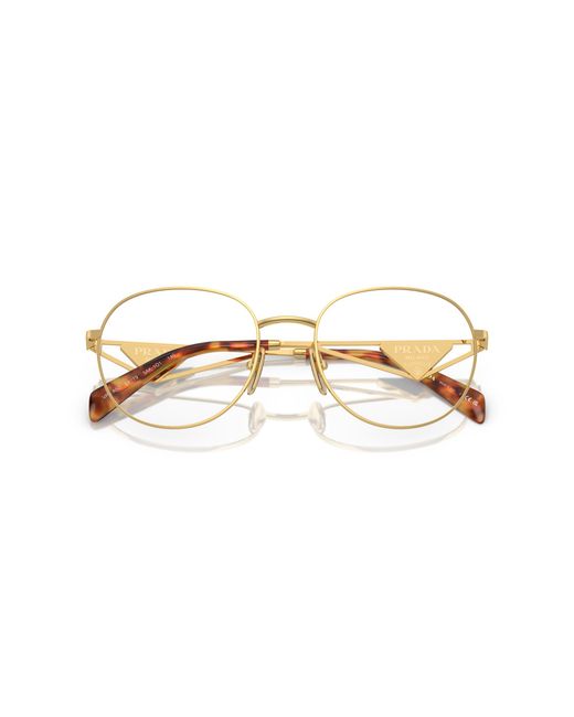 Prada Black Pr A50V 5Ak1O1 Optical Frames Metal Transparent Round Normal