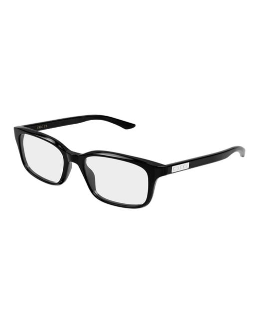 Gucci Black Gg2082O 005 Optical Frames Acetate Transparent Squared for men