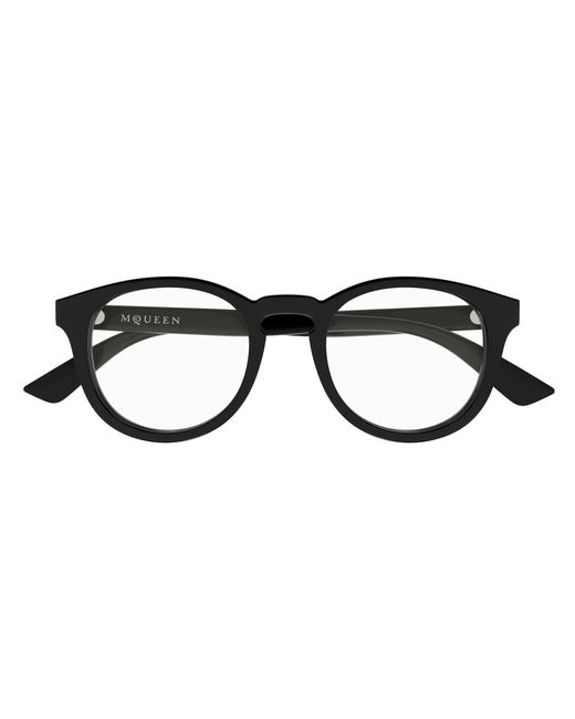 McQueen Black Am0514O 005 Optical Frames Acetate Transparent Round