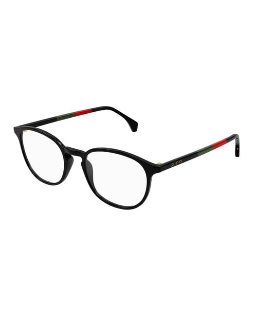 Gucci Black Gg0551O 021 Optical Frames Acetate Transparent Round for men