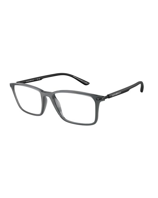 Emporio Armani Black Ea3237 6108 Optical Frames Injected Squared Normal for men