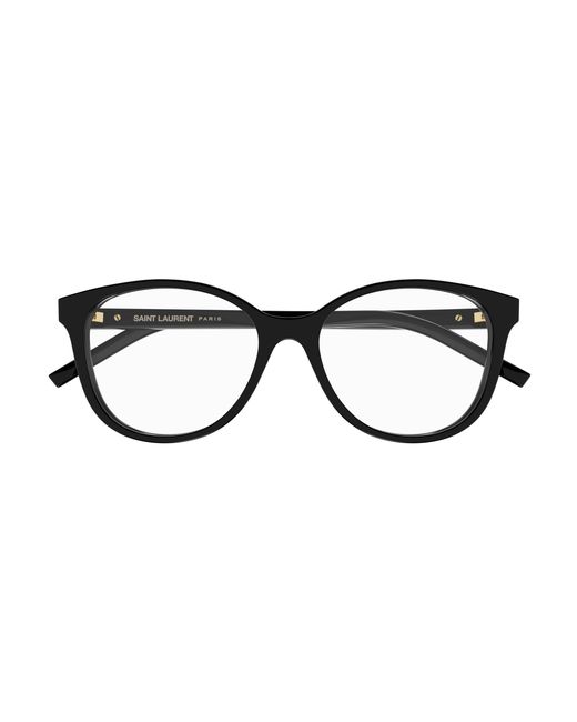 Saint Laurent Black Sl M112 007 Optical Frames Acetate Transparent Round
