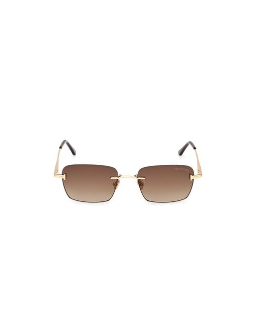 Tom Ford Black Ft1354 Jake-02 30F Sunglasses Metal Squared Normal