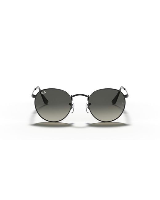 Ray-Ban Black Rb3447n Flat Lens Metal Round Sunglasses for men