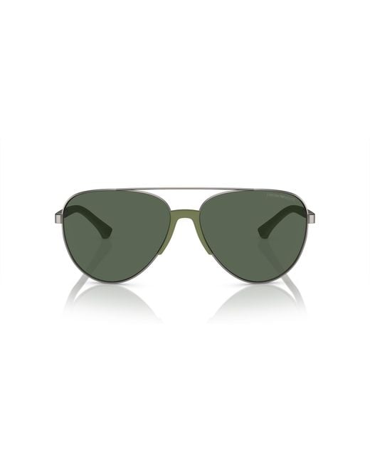 Emporio Armani Green Ea2059 300371 Sunglasses Metal Pilot Normal for men