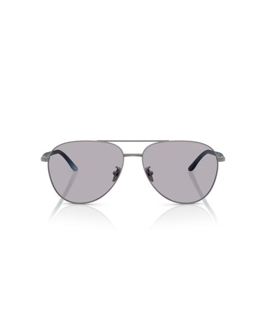 Giorgio Armani Black Ar6162 3003M3 Sunglasses Steel Pilot Photochromatic for men
