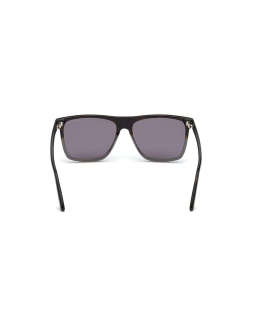 Tom Ford Black Ft0832 Fletcher 55C Sunglasses Acetate Smoke Squared Normal Mirror for men