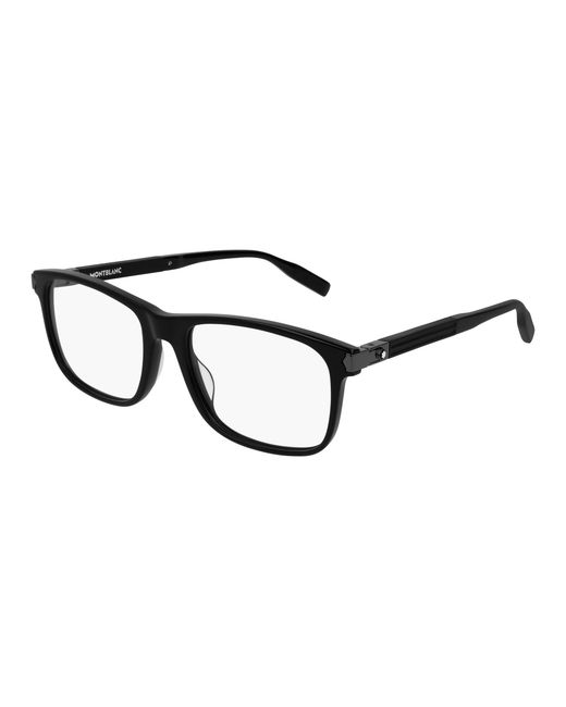 Montblanc Black Mb0035O 005 Optical Frames Acetate Transparent Squared for men