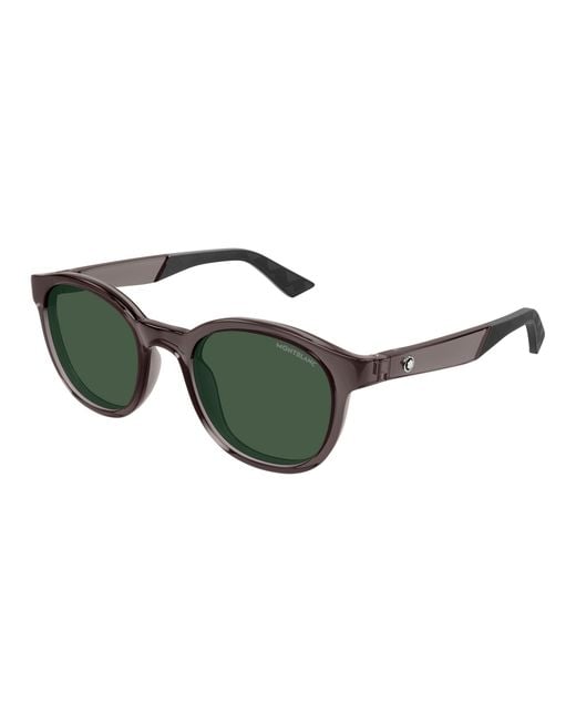 Montblanc Black Mb0398S 003 Sunglasses Injected Round for men
