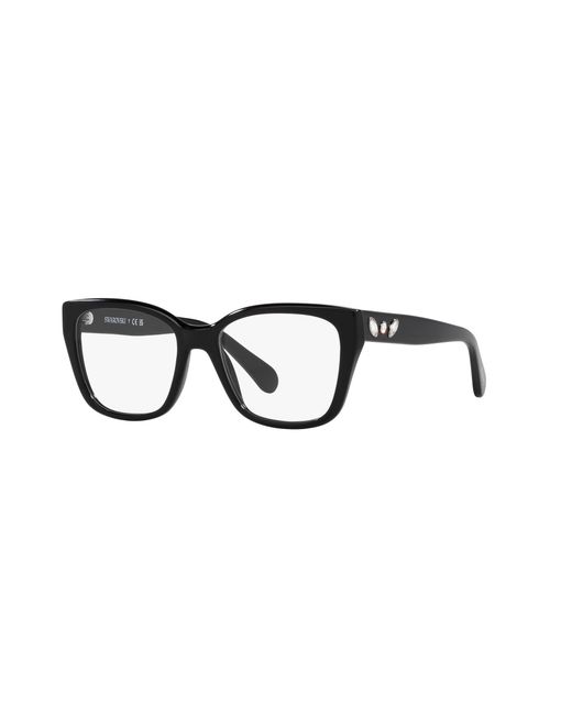 Swarovski Black Sk2008 1001 Optical Frames Acetate Transparent Geometric Normal