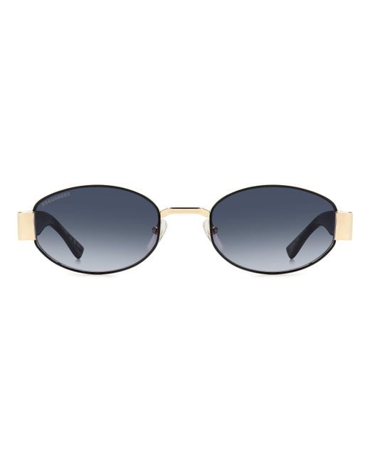DSquared² Black D2 0155/S 0Nz/08 Sunglasses Metal Round Normal Shaded for men