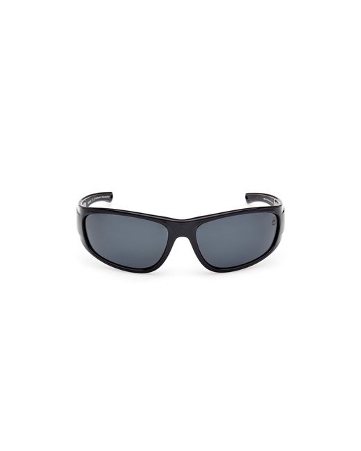 Timberland Black Tb00033 01D Sunglasses Injected Smoke Squared Polarized for men