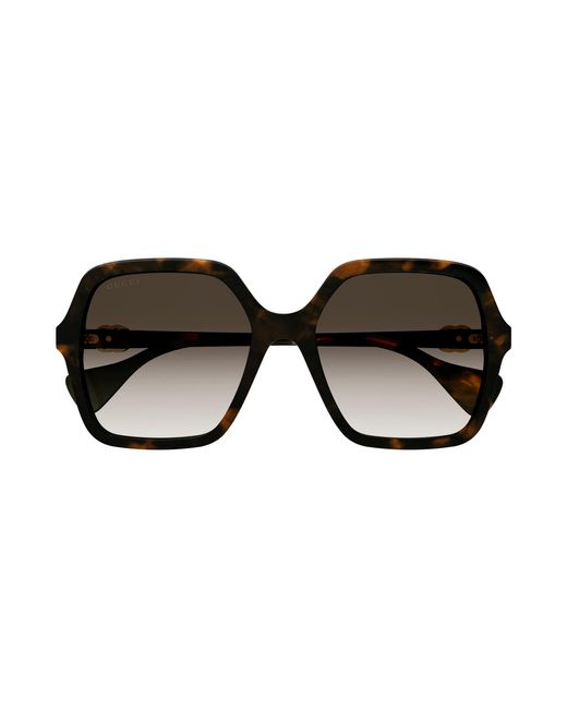 Gucci Black Gg1072S 002 Sunglasses Acetate Squared Shaded