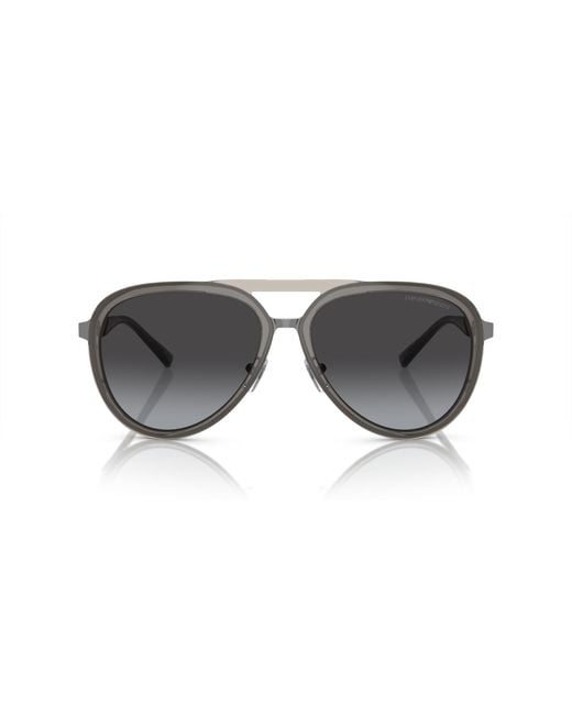 Emporio Armani Black Ea2145 33578G Sunglasses Metal Pilot Normal Shaded for men