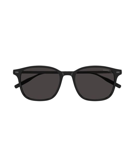 Montblanc Black Mb0445Sa 001 Sunglasses Injected Squared for men