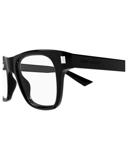 Saint Laurent Black Sl 875 Opt 001 Optical Frames Acetate Transparent Squared for men