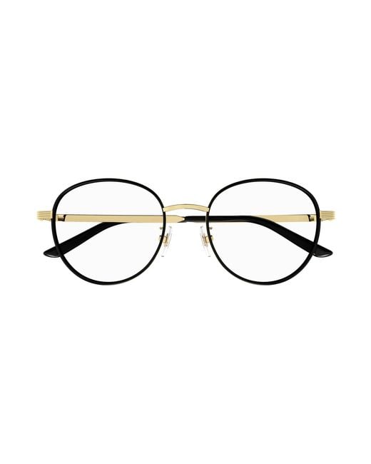 Gucci Black Gg1353Oa 002 Optical Frames Metal Round for men