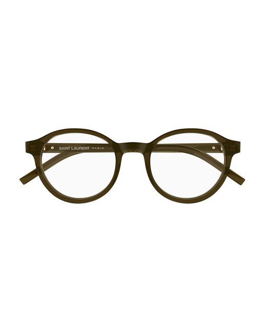 Saint Laurent Black Sl M163 006 Optical Frames Acetate Transparent Round